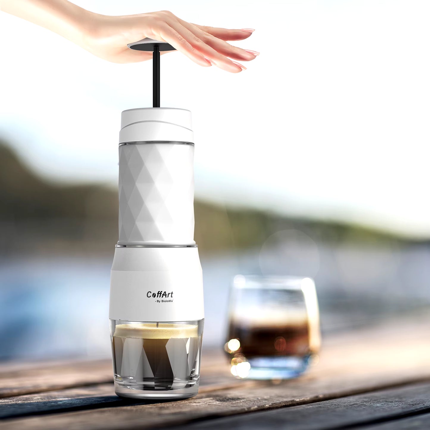 Portable Coffee Maker Espresso Machine Hand Press Capsule Ground Coffee Brewer Portable for Travel and Picnic