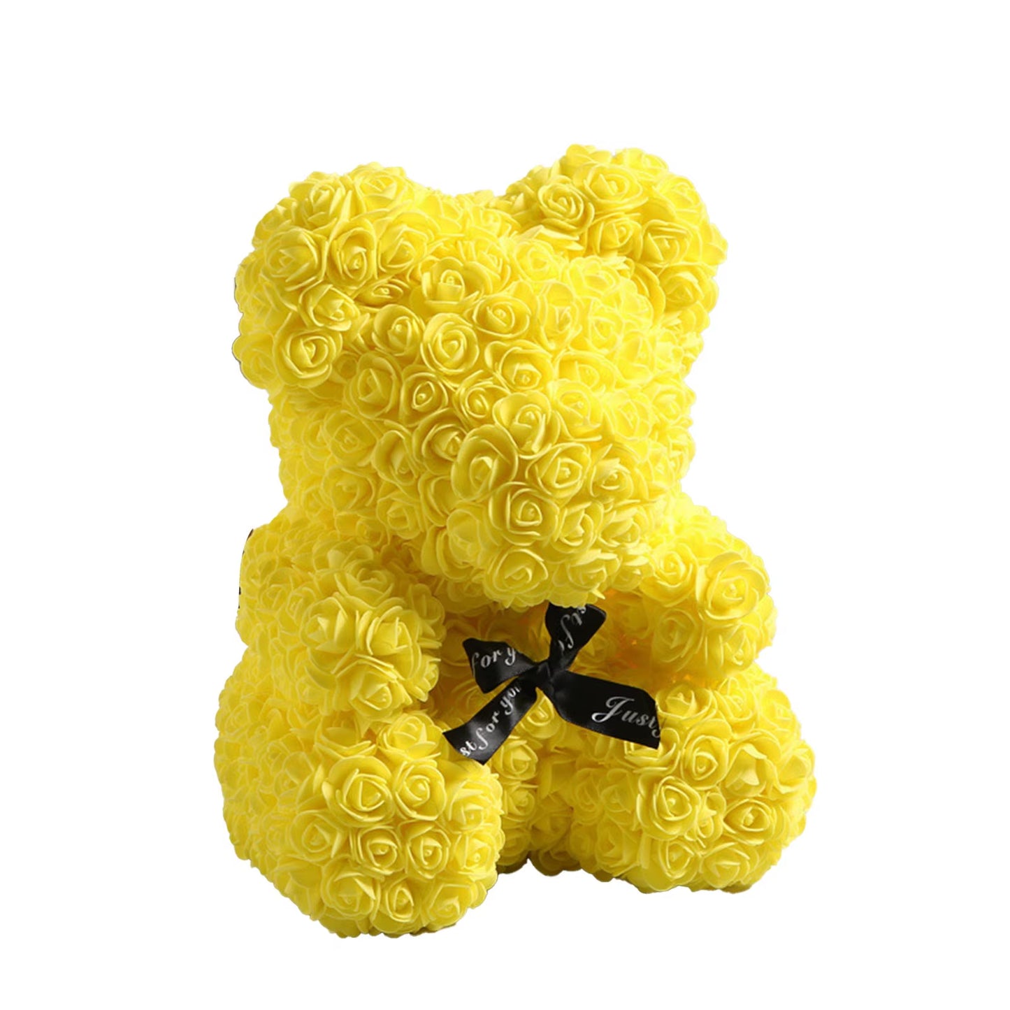 Rose Bear Teddy Bear 25Cm Flower Artificial Rose Bear Flower a Gift for Women Christmas Valentine'S Day Birthday Anniversary