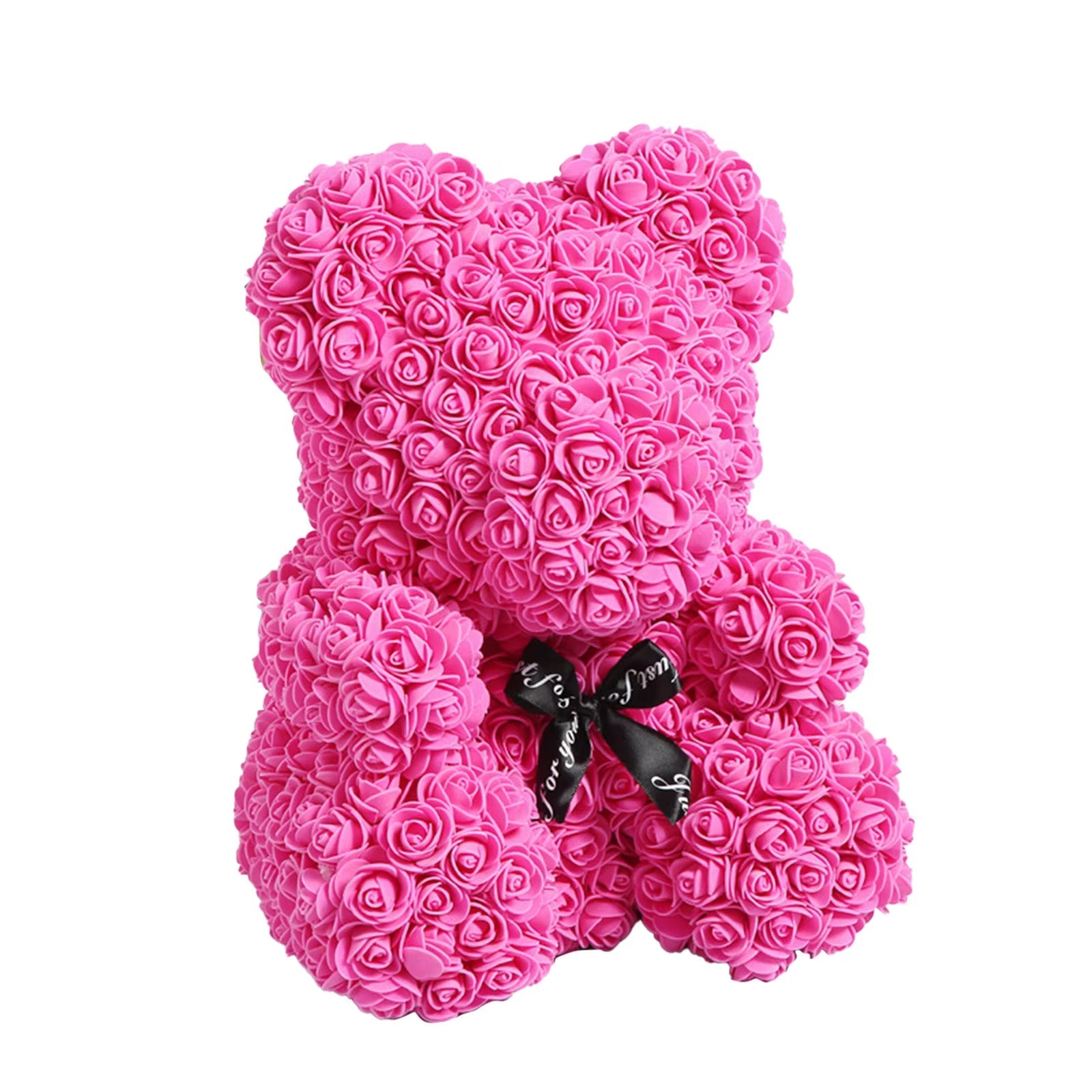 Rose Bear Teddy Bear 25Cm Flower Artificial Rose Bear Flower a Gift for Women Christmas Valentine'S Day Birthday Anniversary