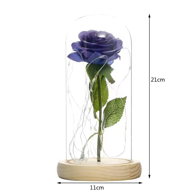 Eternal Flower Beauty and the Beast Led Rose Artificial Flowers for Decor Wedding Valentines Day New Year Gifts for Home Peony