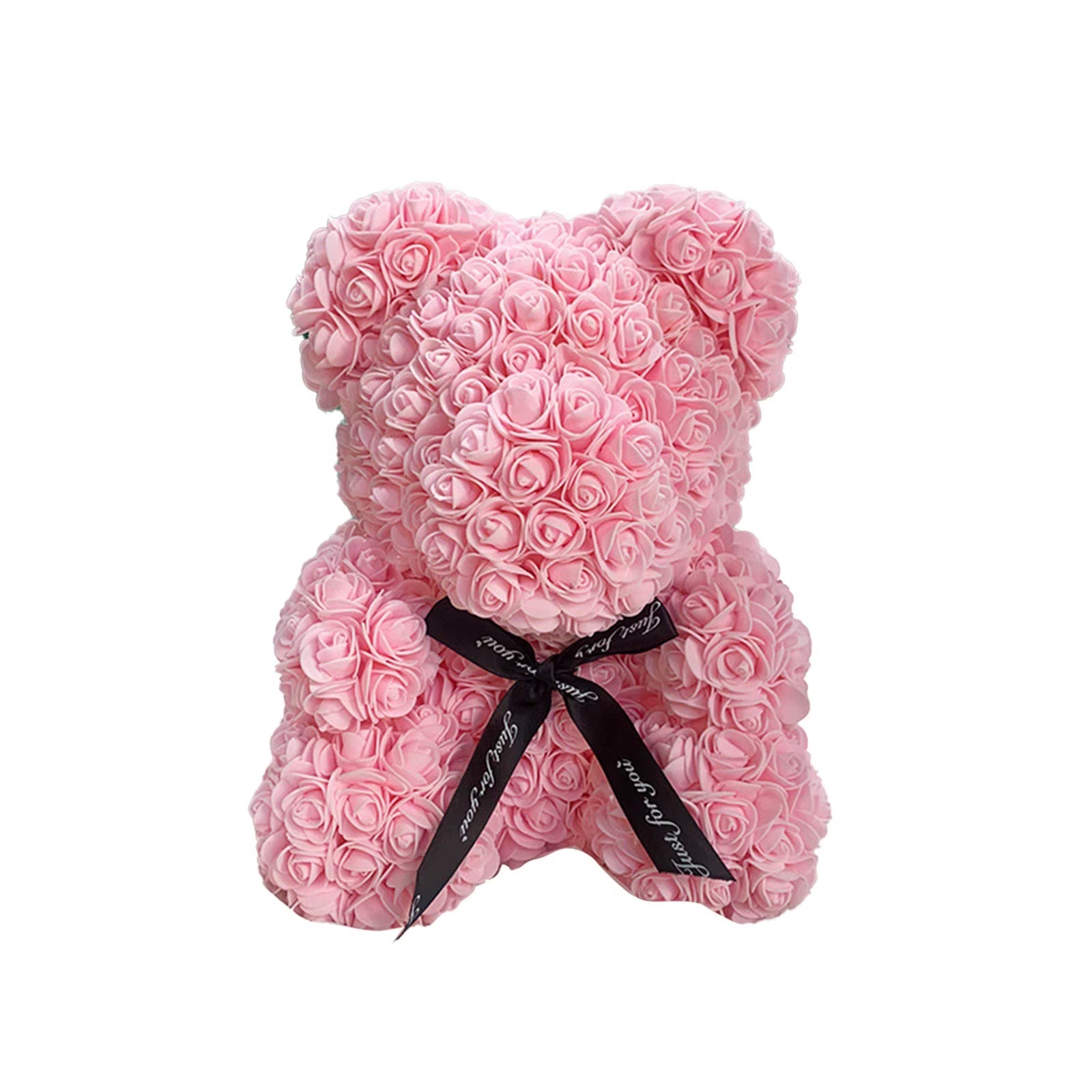 Rose Bear Teddy Bear 25Cm Flower Artificial Rose Bear Flower a Gift for Women Christmas Valentine'S Day Birthday Anniversary