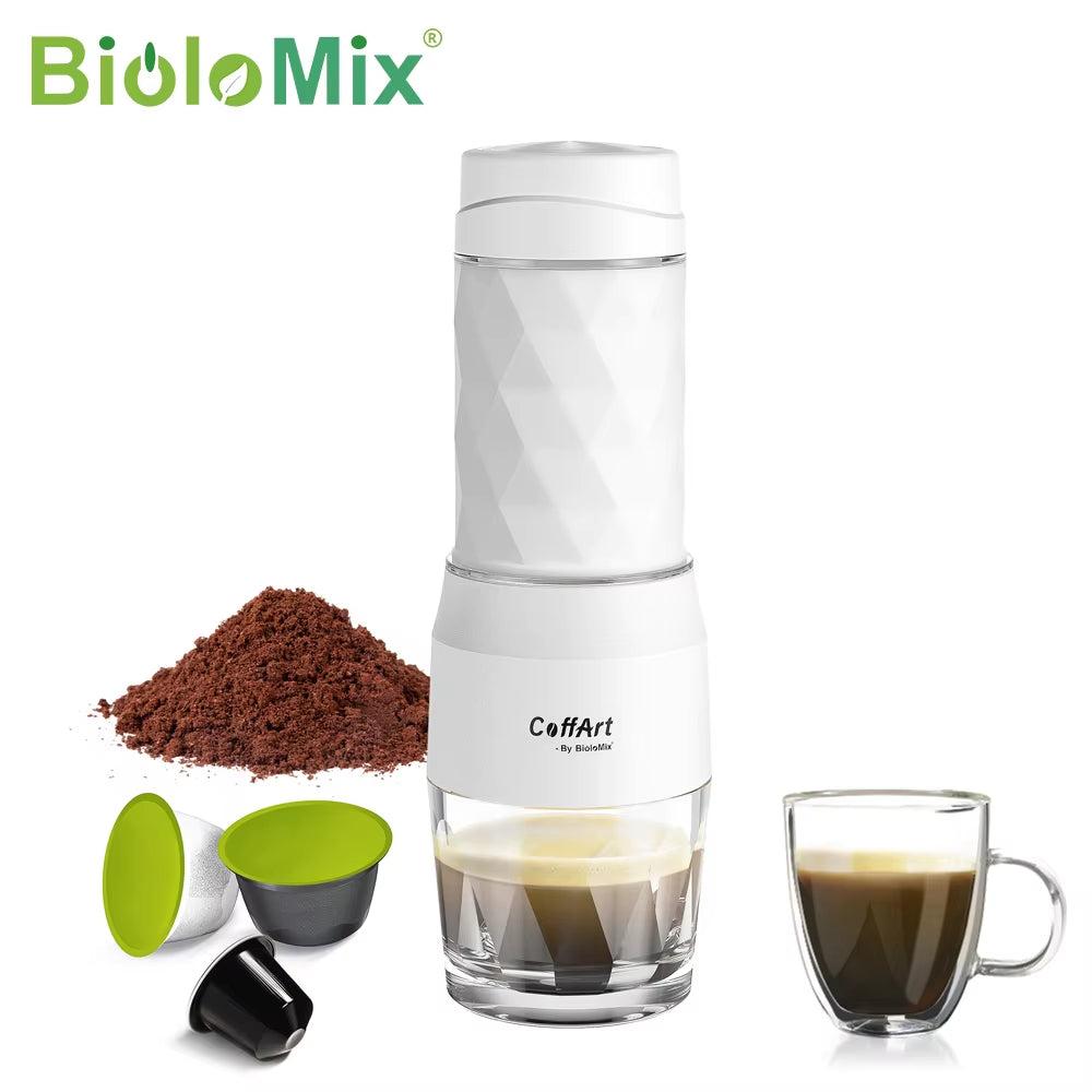 Portable Coffee Maker Espresso Machine Hand Press Capsule Ground Coffee Brewer Portable for Travel and Picnic